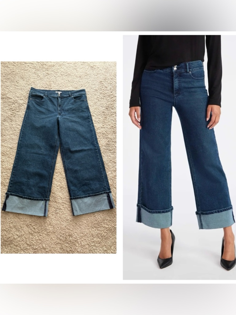 Sofia by Sofia Vergara Margot Sz 16 hi rise Wide-Leg Cropped Cuffed Jeans